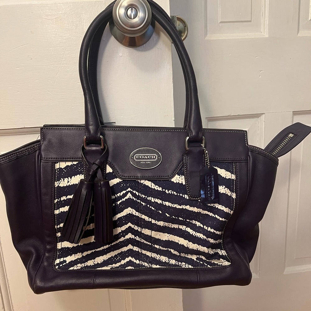 Authentic Coach Purple and Zebra Print Bag 💜